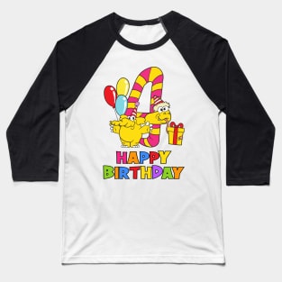 4th Birthday Party 4 Year Old Four Years Baseball T-Shirt